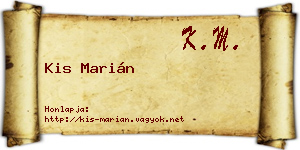 Kis Marián névjegykártya